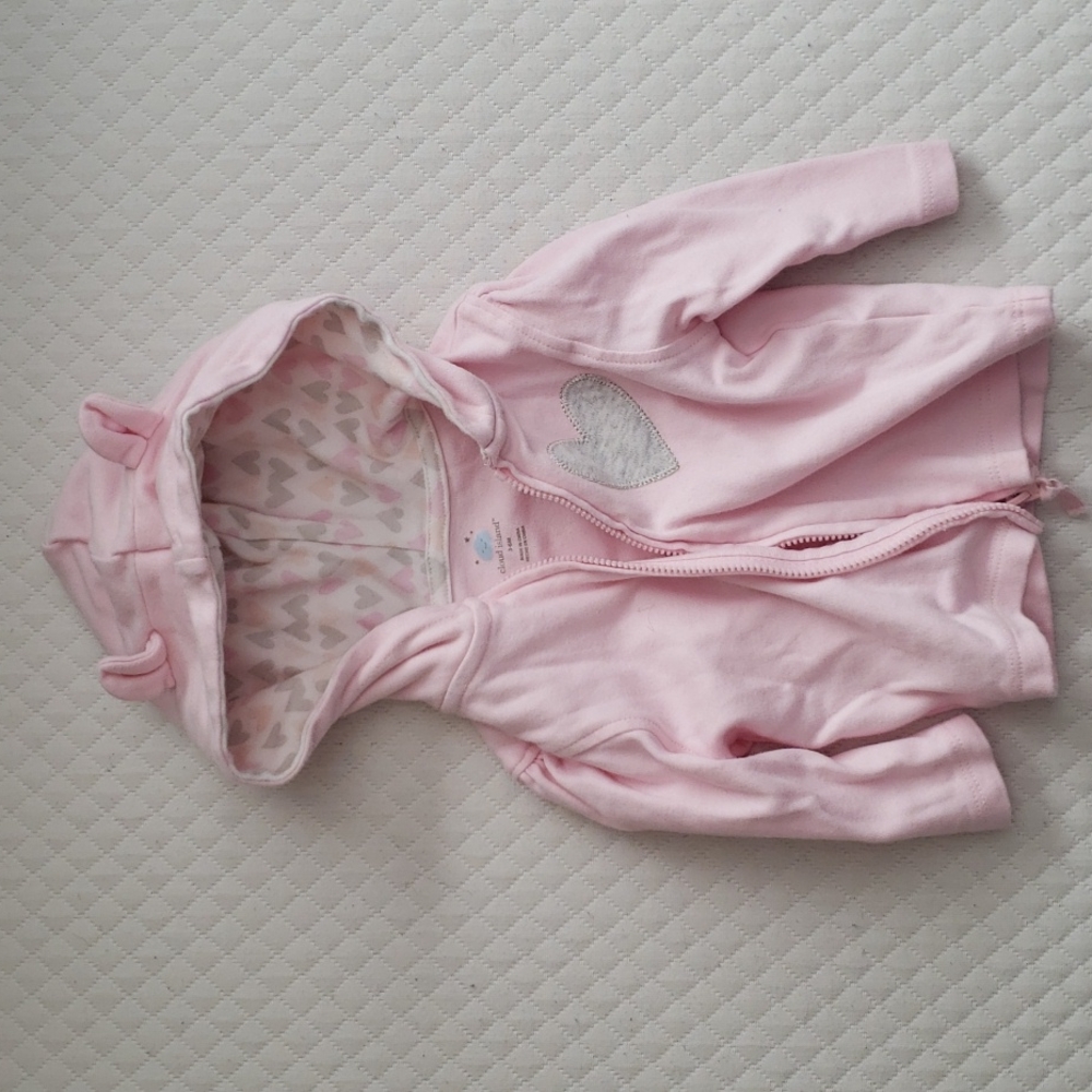 Cloud island pink 3-6 month zipper jacket